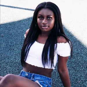 White light ruffled off the shoulder crop top